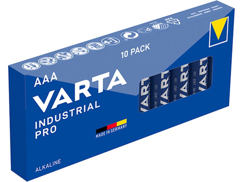 Varta batterij industrial aaa lr03 tray (10)